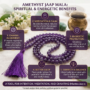 Natural best Amethyst Jaap Mala mumbai with 108 polished purple beads and a traditional violet silk tassel from lakshya gems