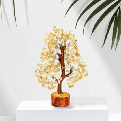 Citrine Gemstone Money Tree for Vastu Shastra wealth corner, featuring authentic yellow citrine leaves to invite abundance and success 300 beads