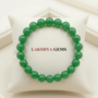 Natural Green Aventurine beaded bracelet with a polished finish and vibrant forest-green shimmer from Lakshya Gems