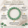 Natural Green Aventurine beaded bracelet with a polished finish and vibrant forest-green shimmer from Lakshya Gems