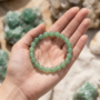Natural Green Aventurine beaded bracelet with a polished finish and vibrant forest-green shimmer from Lakshya Gems