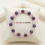 Handcrafted Inner Peace healing Bracelet featuring natural purple Amethyst and soft pink Rose Quartz beads.
