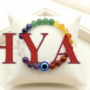 Natural 7 Chakra bracelet featuring Red Jasper, Carnelian, Citrine, Green Aventurine, Sodalite, Amethyst, and Clear Quartz lakshya gems