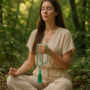 Natural Green Aventurine Jaap Mala with 108 beads and a decorative green tassel for meditation from lakshya gems