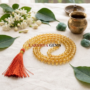 Natural Citrine Jaap Mala with 108 golden-yellow transparent beads and a yellow or gold silk tassel from lalshya gems