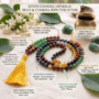 Natural Seven Chakra Jaap Mala with 108 multicolor gemstone beads and a traditional purple or white tassel from lakshya gem