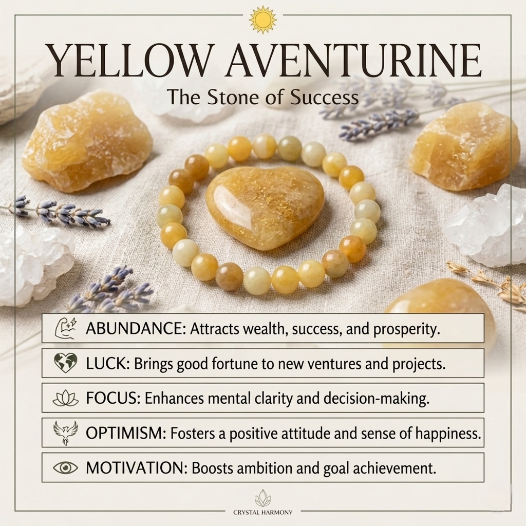 A high-quality Yellow Aventurine crystal bead bracelet showing a warm golden-yellow color and smooth polished finish.