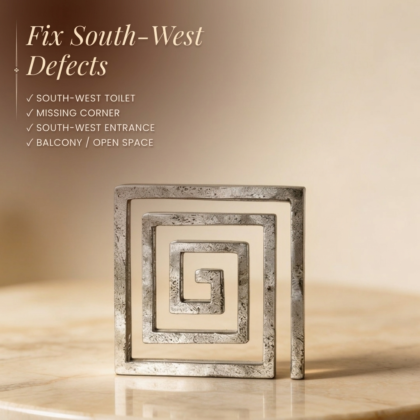 A high-quality pure lead helix for Vastu Shastra, featuring a thick spiral design for South-West corner correction.