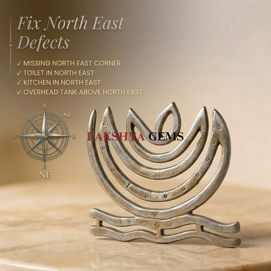 A premium pure zinc helix for Vastu Shastra featuring a clean metallic spiral design specifically for North-East corner correction.