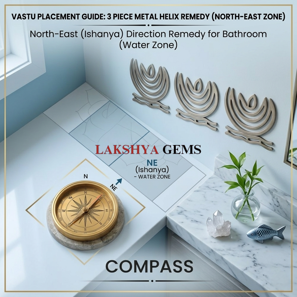 north east Zinc helix from lakshya gems mumbai A premium pure zinc helix for Vastu Shastra featuring a clean metallic spiral design specifically for North-East corner correction.