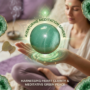 A polished natural Green Aventurine sphere showing rich forest-green color and subtle metallic shimmer.