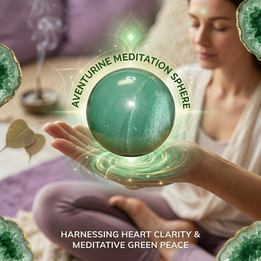 A polished natural Green Aventurine sphere showing rich forest-green color and subtle metallic shimmer.