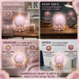 A polished natural Rose Quartz sphere featuring a soft milky-pink color and natural internal crystal veils.