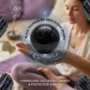 A polished natural Black Tourmaline sphere ball displaying a deep, lustrous finish from Lakshya Gems.