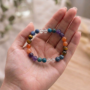 Authentic Weight loss bracelet featuring Blue Apatite Sodalite Clear Quartz Sunstone Amethyst and Tiger Eye beads for metabolism support and willpower from Lakshya Gems