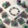 Natural Multi-Fluorite beaded bracelet featuring translucent purple, green, and clear gemstone beads from lakshya gems