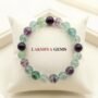 Natural Multi-Fluorite beaded bracelet featuring translucent purple, green, and clear gemstone beads from lakshya gems