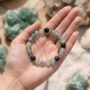 Natural Multi-Fluorite beaded bracelet featuring translucent purple, green, and clear gemstone beads from lakshya gems