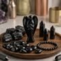 black tourmaline crystal angel front view Lakshya Gems protection stone