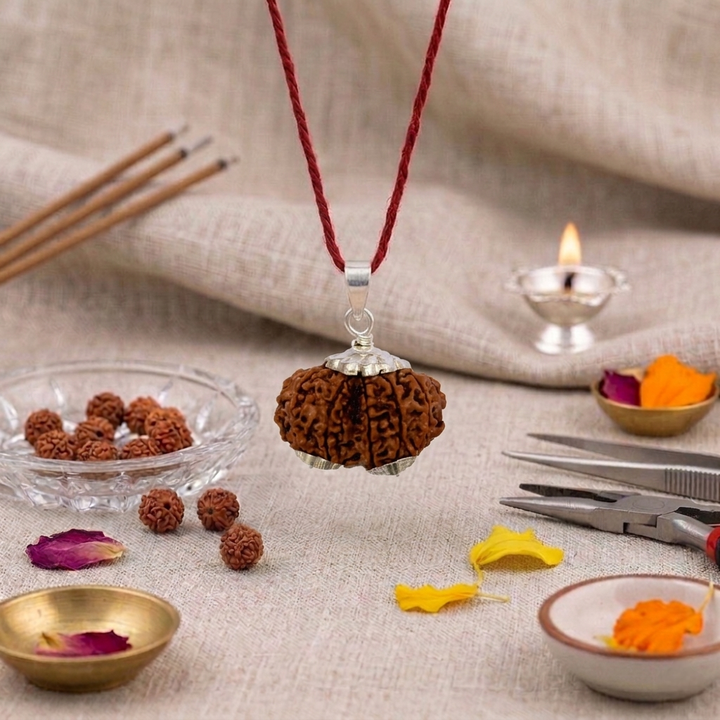 Large authentic Gauri Shankar Nepali Rudraksha showing two naturally joined seeds with deep, clear mukhi lines from lakshya gems mumbai