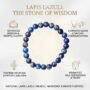 Deep blue natural Lapis Lazuli beaded bracelet featuring golden Pyrite flecks and a high-polish finish