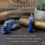 Natural Lapis Lazuli pencil pendant with deep blue color and golden pyrite inclusions with benefits