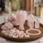 rose quartz crystal angel front view Lakshya Gems love healing stone