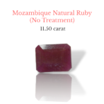 Unheated Natural mozambique Ruby gemstone with deep red color and authentic lab certification.