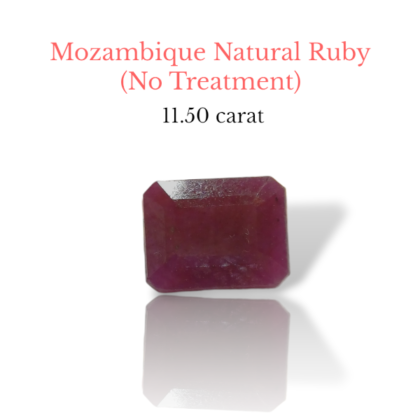 Unheated Natural mozambique Ruby gemstone with deep red color and authentic lab certification.